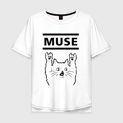 Мужская футболка оверсайз Muse - rock cat