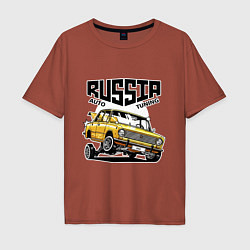 Мужская футболка оверсайз Russia tuning car