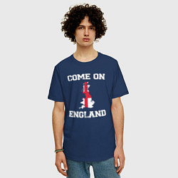 Футболка оверсайз мужская Come on England, цвет: тёмно-синий — фото 2