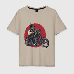 Мужская футболка оверсайз Biker red sun