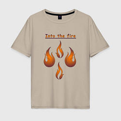 Мужская футболка оверсайз Into the fire