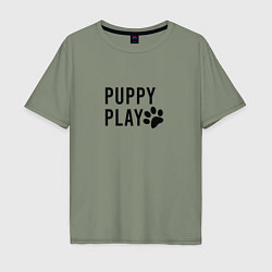 Футболка оверсайз мужская Puppy Play, цвет: авокадо