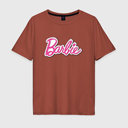 Мужская футболка оверсайз Barbie title