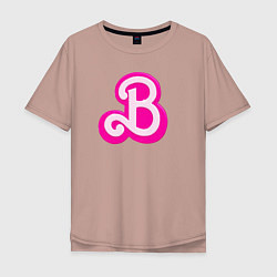 Футболка оверсайз мужская Б - значит Барби, цвет: пыльно-розовый