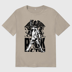 Футболка оверсайз мужская Queen rock you, цвет: миндальный