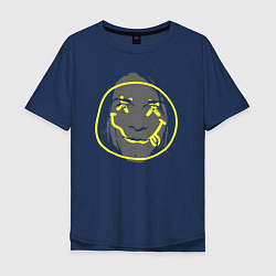 Футболка оверсайз мужская Nirvana smiling, цвет: тёмно-синий