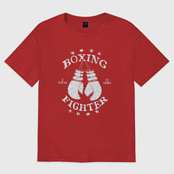 Футболка оверсайз мужская Boxing fighter, цвет: красный