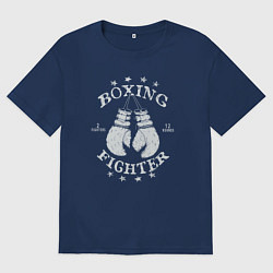 Футболка оверсайз мужская Boxing fighter, цвет: тёмно-синий