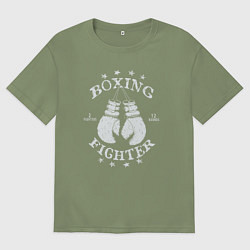 Футболка оверсайз мужская Boxing fighter, цвет: авокадо
