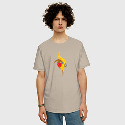 Футболка оверсайз мужская Голова попугая WPAP, цвет: миндальный — фото 2