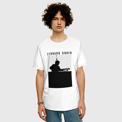 Футболка оверсайз мужская Tribute to Leonard Cohen, цвет: белый — фото 2