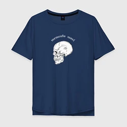Футболка оверсайз мужская Skull Memento Mori, цвет: тёмно-синий