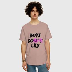 Футболка оверсайз мужская Boys dont cry, цвет: пыльно-розовый — фото 2