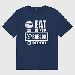 Футболка оверсайз мужская Роблокс на повторе, цвет: тёмно-синий