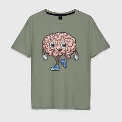 Мужская футболка оверсайз Весёлый мозг