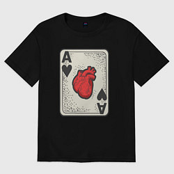 Мужская футболка оверсайз Туз сердца