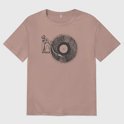 Футболка оверсайз мужская Vinyl style, цвет: пыльно-розовый