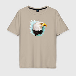 Футболка оверсайз мужская Белоголовый орёл, цвет: миндальный