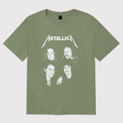 Футболка оверсайз мужская Metallica band, цвет: авокадо