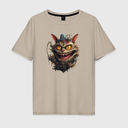 Мужская футболка оверсайз Механический заводной котик