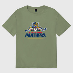 Футболка оверсайз мужская Florida panthers - hockey team, цвет: авокадо