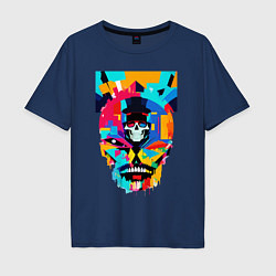 Мужская футболка оверсайз Funny skull - pop art