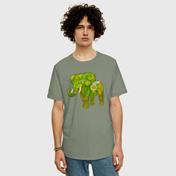 Футболка оверсайз мужская Зелёный слон, цвет: авокадо — фото 2