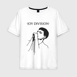 Футболка оверсайз мужская Йен Кёртис Joy Division, цвет: белый