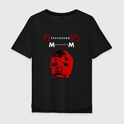 Мужская футболка оверсайз Depeche Mode 2023 Memento Mori - Red Skull 01