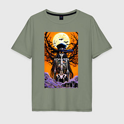 Мужская футболка оверсайз Cool witch - halloween - neural network