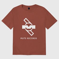 Футболка оверсайз мужская Depeche Mode Mute Records Logo, цвет: кирпичный