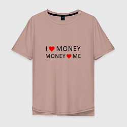Мужская футболка оверсайз Надпись Я люблю деньги деньги любят меня