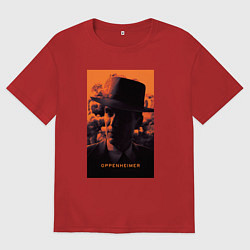 Футболка оверсайз мужская Взгляд Оппенгеймера, цвет: красный
