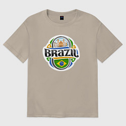 Футболка оверсайз мужская Brazil adventure, цвет: миндальный