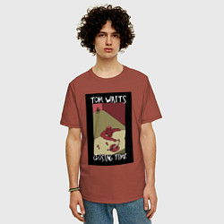 Футболка оверсайз мужская Tom Waits - Closing Time, цвет: кирпичный — фото 2