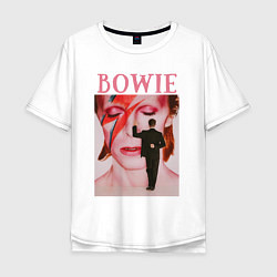 Футболка оверсайз мужская David Bowie 90 Aladdin Sane, цвет: белый