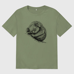 Мужская футболка оверсайз Коала спит