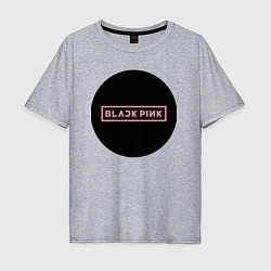 Мужская футболка оверсайз Black pink - logotype - group - South Korea