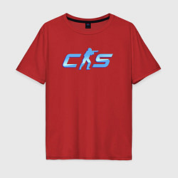 Мужская футболка оверсайз CS2 blue logo