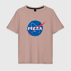 Футболка оверсайз мужская Pizza x NASA, цвет: пыльно-розовый