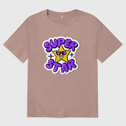 Футболка оверсайз мужская Superstar, цвет: пыльно-розовый