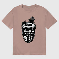 Футболка оверсайз мужская Конгас барабан танец De la salsa, цвет: пыльно-розовый