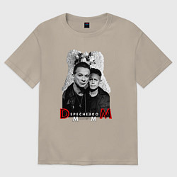 Футболка оверсайз мужская Depeche Mode - Dave Gahan and Martin Gore, цвет: миндальный