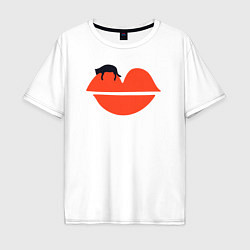 Мужская футболка оверсайз Kiss cat