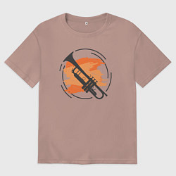 Футболка оверсайз мужская Jazz trumpet, цвет: пыльно-розовый