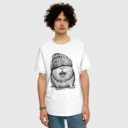 Футболка оверсайз мужская Морская свинка на стиле, цвет: белый — фото 2