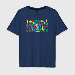Футболка оверсайз мужская Джазовый городок, цвет: тёмно-синий