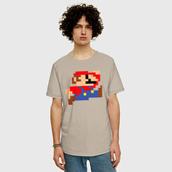 Футболка оверсайз мужская Пиксельный Марио, цвет: миндальный — фото 2