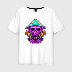 Мужская футболка оверсайз Mushroom skull