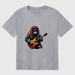 Мужская футболка оверсайз Обезьяна с гитарой